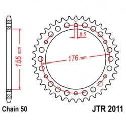 Corona 45 Denti Passo 530 Triumph Argento