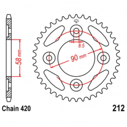 Corona 34 Denti Passo 420 Honda Argento