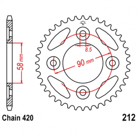 Corona 34 Denti Passo 420 Honda Argento