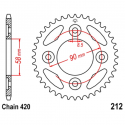 Corona 34 Denti Passo 420 Honda Argento