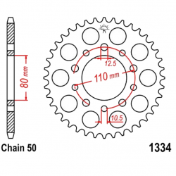 Corona 47 Denti Passo 530 Honda Nera