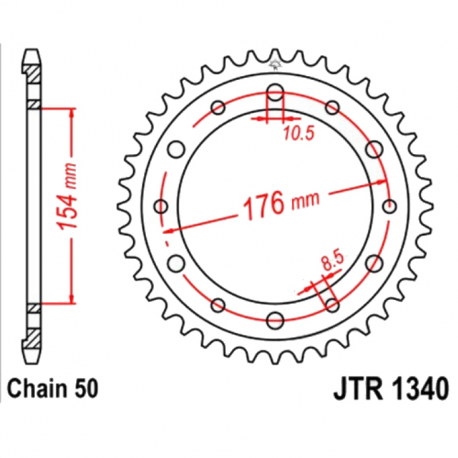 Corona 45 Denti Passo 530 Honda Argento
