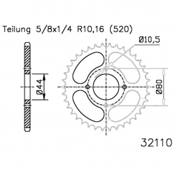 Corona 22 Denti Passo 520 Yamaha Nera