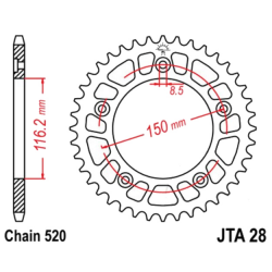 Corona 42 Denti Passo 520 Aprilia