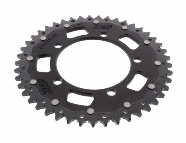 Corona ZF Dual 45 Denti Passo 525 Nero Kawasaki - Suzuki 